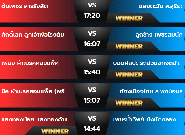 ผลมวยเสาร์ 2 พฤศจิกายน 2567